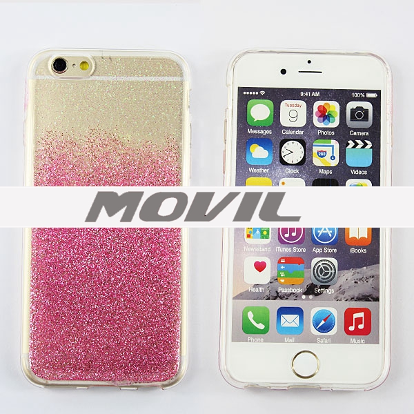 NP-2486 Lujo Sparkle Glitter de TPU Funda para iPhone 6-0